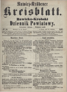 Rawicko-Krobski Dziennik Powiatowy. 1867.08.21 R. 17 Nr 34