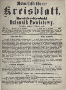 Rawicko-Krobski Dziennik Powiatowy. 1867.09.25 R. 17 Nr 39