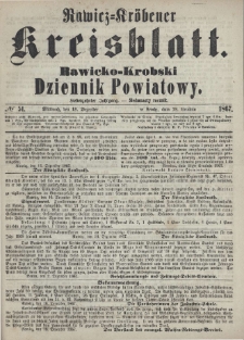 Rawicko-Krobski Dziennik Powiatowy. 1867.12.18 R. 17 Nr 51