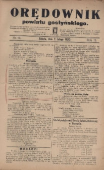 Orędownik Powiatu Gostyńskiego 1920.02.07 R.2 Nr 16