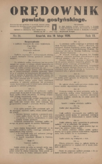Orędownik Powiatu Gostyńskiego 1920.02.19 R.2 Nr 21
