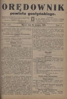 Orędownik Powiatu Gostyńskiego 1919.09.16 R.1 Nr 127