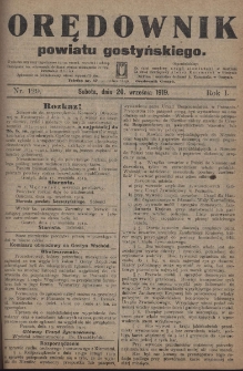 Orędownik Powiatu Gostyńskiego 1919.09.20 R.1 Nr 129