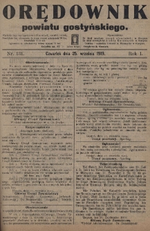 Orędownik Powiatu Gostyńskiego 1919.09.25 R.1 Nr 131