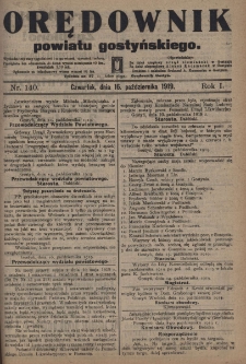 Orędownik Powiatu Gostyńskiego 1919.10.16 R.1 Nr 140