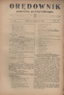 Orędownik Powiatu Gostyńskiego 1920.03.20 R.2 Nr 34