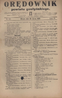 Orędownik Powiatu Gostyńskiego 1920.03.23 R.2 Nr 35