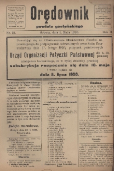 Orędownik Powiatu Gostyńskiego 1920.05.01 R.2 Nr 51