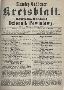 Rawicko-Krobski Dziennik Powiatowy. 1866.04.11 R. 16 Nr 15