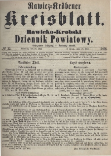 Rawicko-Krobski Dziennik Powiatowy. 1866.05.30 R. 16 Nr 22