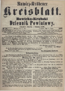 Rawicko-Krobski Dziennik Powiatowy. 1866.07.11 R. 16 Nr 28