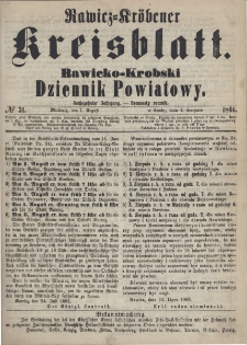 Rawicko-Krobski Dziennik Powiatowy. 1866.08.01 R. 16 Nr 31