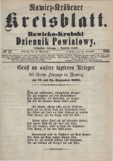 Rawicko-Krobski Dziennik Powiatowy. 1866.09.12 R. 16 Nr 37