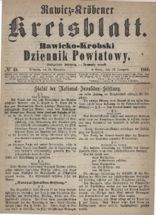 Rawicko-Krobski Dziennik Powiatowy. 1866.11.28 R. 16 Nr 48