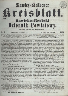 Rawicko-Krobski Dziennik Powiatowy. 1865.02.01 R. 15 Nr 5