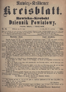 Rawicko-Krobski Dziennik Powiatowy. 1865.06.28 R. 15 Nr 26
