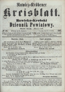 Rawicko-Krobski Dziennik Powiatowy. 1865.09.20 R. 15 Nr 38