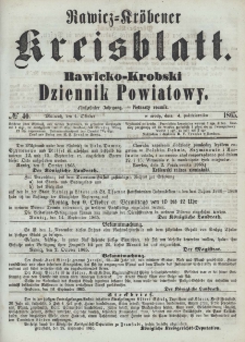 Rawicko-Krobski Dziennik Powiatowy. 1865.10.04 R. 15 Nr 40