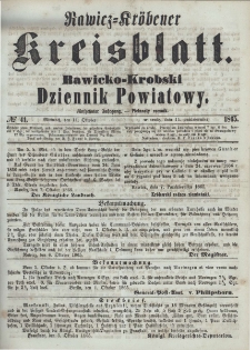 Rawicko-Krobski Dziennik Powiatowy. 1865.10.11 R. 15 Nr 41