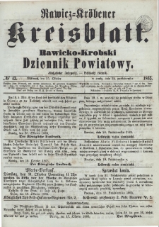 Rawicko-Krobski Dziennik Powiatowy. 1865.10.25 R. 15 Nr 43