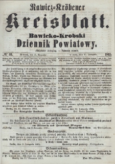 Rawicko-Krobski Dziennik Powiatowy. 1865.11.15 R. 15 Nr 46