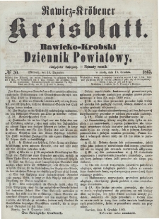 Rawicko-Krobski Dziennik Powiatowy. 1865.12.13 R. 15 Nr 50