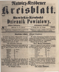 Rawicko-Krobski Dziennik Powiatowy. 1861.02.13 R. 11 Nr 7