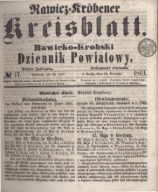 Rawicko-Krobski Dziennik Powiatowy. 1861.04.24 R. 11 Nr 17