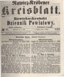 Rawicko-Krobski Dziennik Powiatowy. 1861.05.01 R. 11 Nr 18