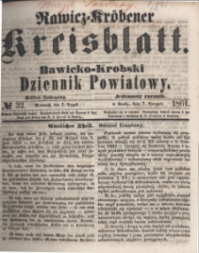 Rawicko-Krobski Dziennik Powiatowy. 1861.08.07 R. 11 Nr 32