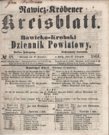 Rawicko-Krobski Dziennik Powiatowy. 1861.11.27 R. 11 Nr 48