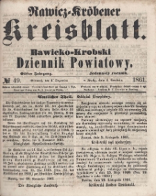 Rawicko-Krobski Dziennik Powiatowy. 1861.12.04 R. 11 Nr 49