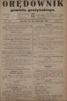 Orędownik Powiatu Gostyńskiego 1919.10.30 R.1 Nr 146