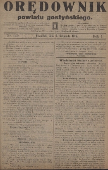 Orędownik Powiatu Gostyńskiego 1919.11.06 R.1 Nr 149