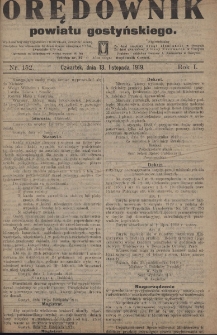 Orędownik Powiatu Gostyńskiego 1919.11.13 R.1 Nr 152