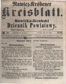 Rawicko-Krobski Dziennik Powiatowy. 1858.07.14 R. 8 Nr 28