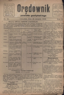Orędownik Powiatu Gostyńskiego 1920.08.19 R.2 Nr 94