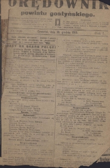 Orędownik Powiatu Gostyńskiego 1919.12.18 R.1 Nr 166