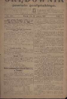 Orędownik Powiatu Gostyńskiego 1919.12.23 R.1 Nr 168