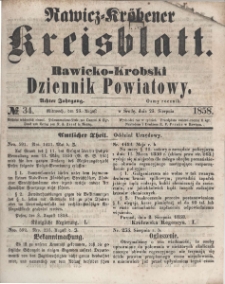 Rawicko-Krobski Dziennik Powiatowy. 1858.08.25 R. 8 Nr 34