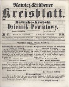 Rawicko-Krobski Dziennik Powiatowy. 1858.11.10 R. 8 Nr 45