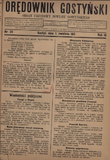 Orędownik Gostyński 1921.04.07 R.3 Nr 39