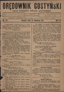 Orędownik Gostyński 1921.04.21 nr 45 R.3