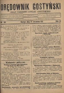 Orędownik Gostyński 1921.09.27 R.3 Nr 109