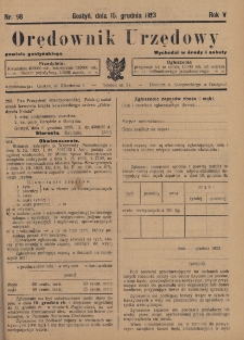 Orędownik Urzędowy Powiatu Gostyńskiego 1923.12.15 R.5 Nr 98