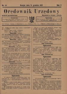Orędownik Urzędowy Powiatu Gostyńskiego 1923.12.19 R.5 Nr 99