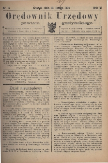 Orędownik Urzędowy Powiatu Gostyńskiego 1924.02.23 R.6 Nr 15