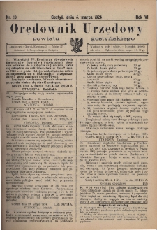 Orędownik Urzędowy Powiatu Gostyńskiego 1924.03.05 R.6 Nr 18