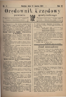 Orędownik Urzędowy Powiatu Gostyńskiego 1924.03.15 R.6 Nr 21