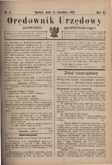 Orędownik Urzędowy Powiatu Gostyńskiego 1924.04.19 R.6 Nr 31
